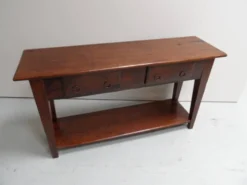 Table d'appoint en chêne ancien avec 2 tiroirs