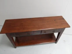 Table d'appoint en chêne ancien avec 2 tiroirs