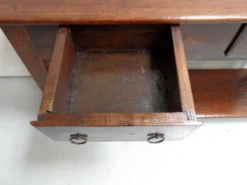 Table d'appoint en chêne ancien avec 2 tiroirs