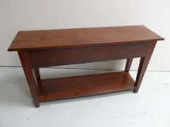 Table d'appoint en chêne ancien avec 2 tiroirs