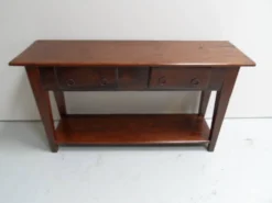 Table d'appoint en chêne ancien avec 2 tiroirs