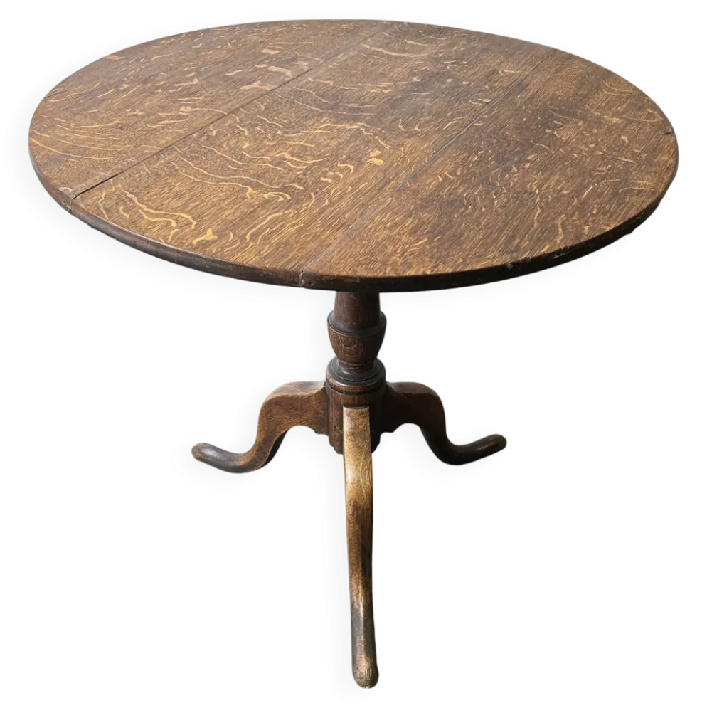 Table d'appoint en chêne antique de style géorgien avec plateau basculant sur trépied, 19e siècle