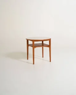 Table d'appoint en chêne et stratifié, Ferdinand Lundqvist, années 1950-1960.