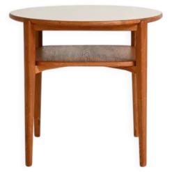 Table d'appoint en chêne et stratifié, Ferdinand Lundqvist, années 1950-1960.