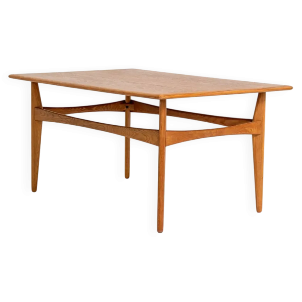 Table d'appoint en chêne par Karl-Erik Ekselius pour JOC, Suède, années 1950.