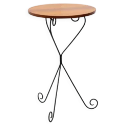 Table d'appoint en fer forgé des années 1960