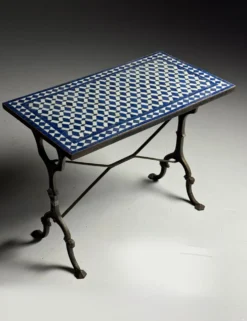 Table d'appoint en mosaïque et fonte