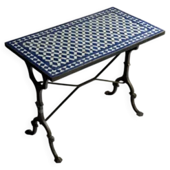 Table d'appoint en mosaïque et fonte