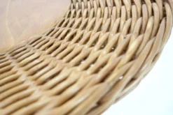 Table d'appoint en osier et bois des années 1970 par Jan Kalous pour ÚLUV