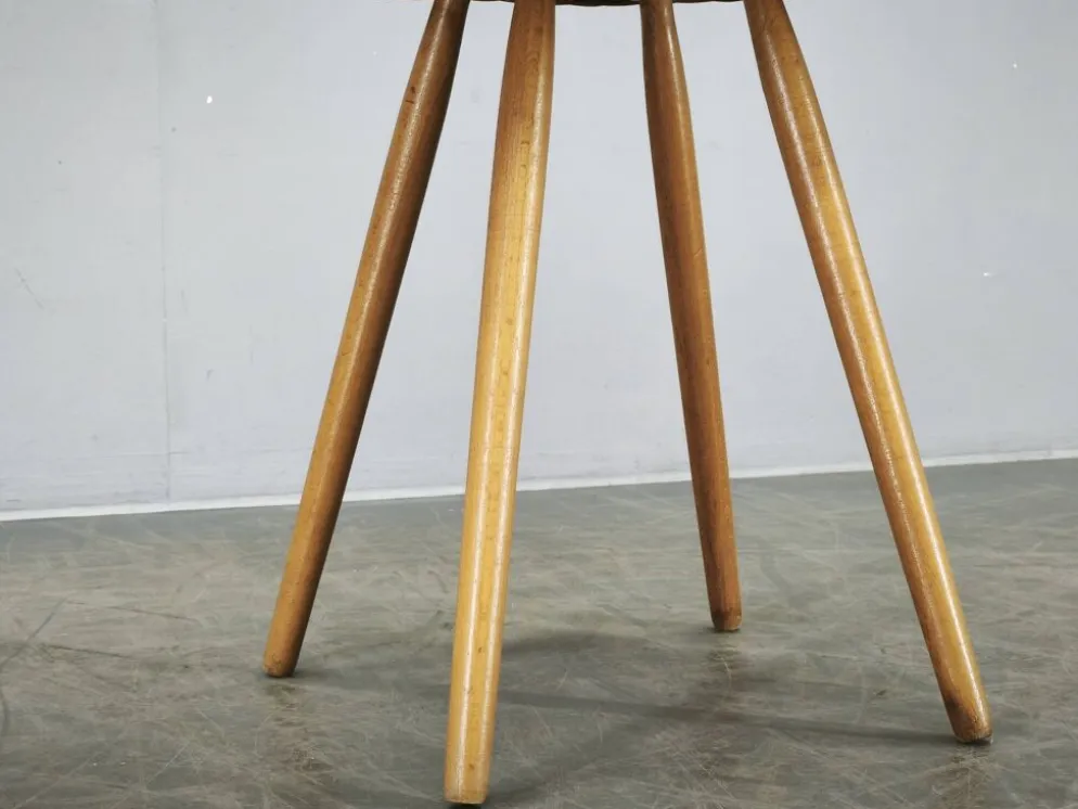 Table d'appoint en rotin et hêtre Jan Kalous, Tchécoslovaquie, années 1970