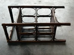 Table d’appoint en rotin et osier à trois plateaux – années 70