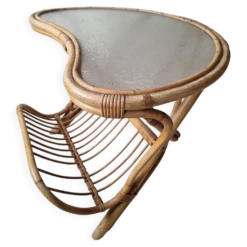 Table d'appoint en rotin vintage