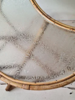 Table d'appoint en rotin vintage