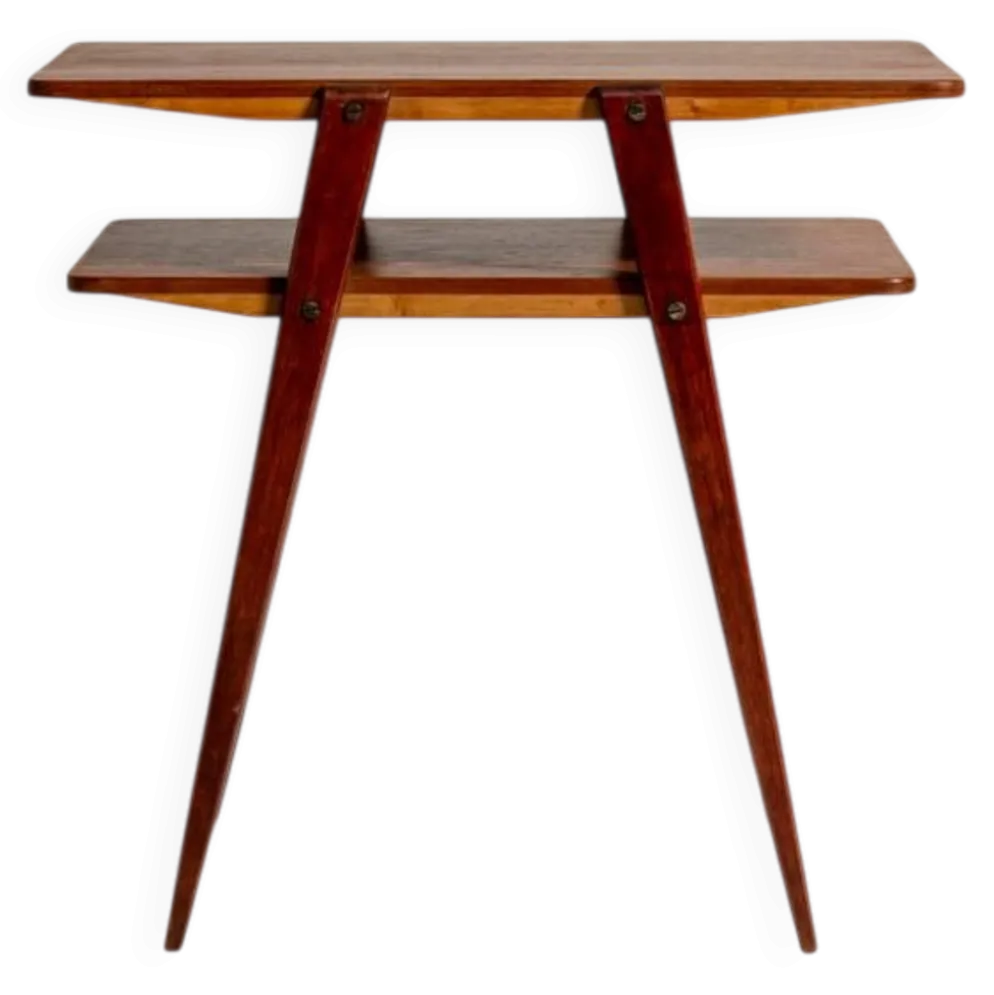 Table d'appoint en teck suédois et acajou, années 1950