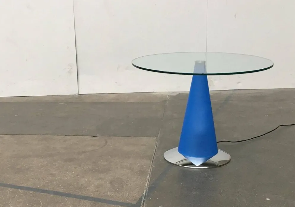 Table d'appoint et lampe sur pied Birillo postmoderne par Parisotto pour Fontana Arte, années 1980