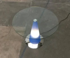 Table d'appoint et lampe sur pied Birillo postmoderne par Parisotto pour Fontana Arte, années 1980