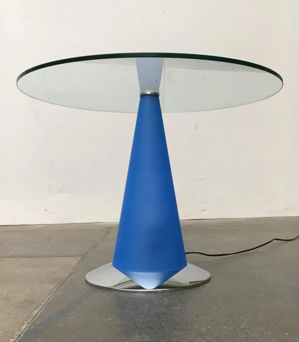 Table d'appoint et lampe sur pied Birillo postmoderne par Parisotto pour Fontana Arte, années 1980