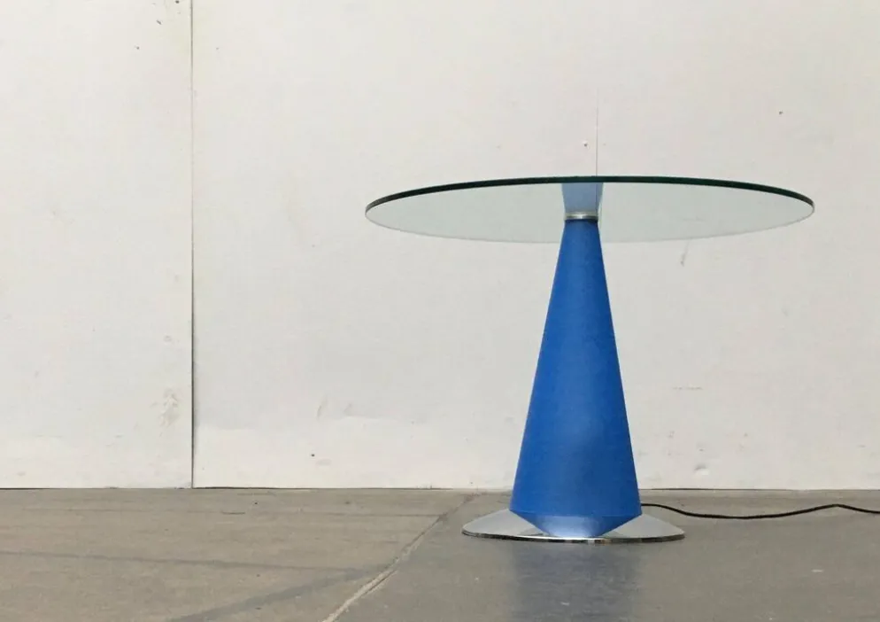Table d'appoint et lampe sur pied Birillo postmoderne par Parisotto pour Fontana Arte, années 1980
