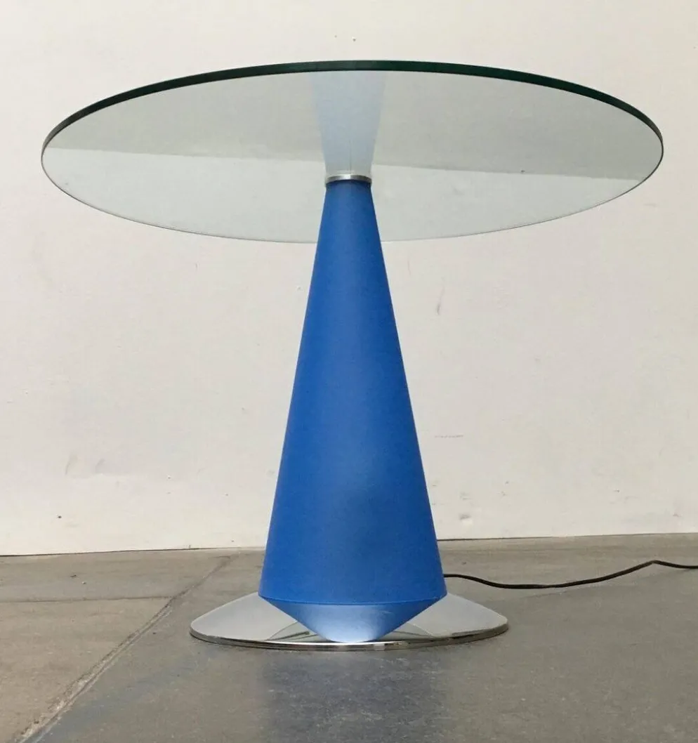 Table d'appoint et lampe sur pied Birillo postmoderne par Parisotto pour Fontana Arte, années 1980