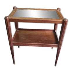 Table d'appoint ou desserte a miroir art deco en marqueterie