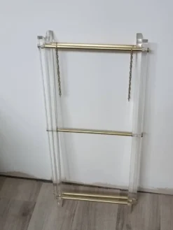 Table D'Appoint Pliante Plexiglas Laiton 1970s