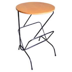 Table d'appoint porte revue chêne blond 1960