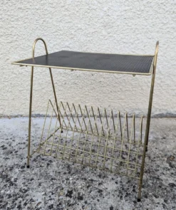 Table d'appoint porte-vinyles Revues vintage 50 60 Mid Century