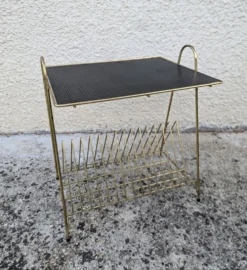 Table d'appoint porte-vinyles Revues vintage 50 60 Mid Century