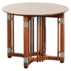 Table d'appoint ronde au design Art Déco