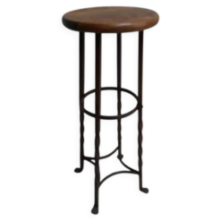 Table d'appoint ronde en métal industriel