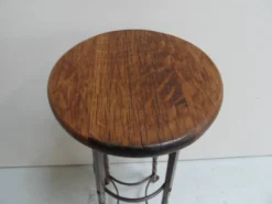 Table d'appoint ronde en métal industriel