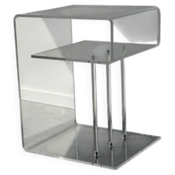 Table d’appoint Space Age en plexiglas transparent – Années 70