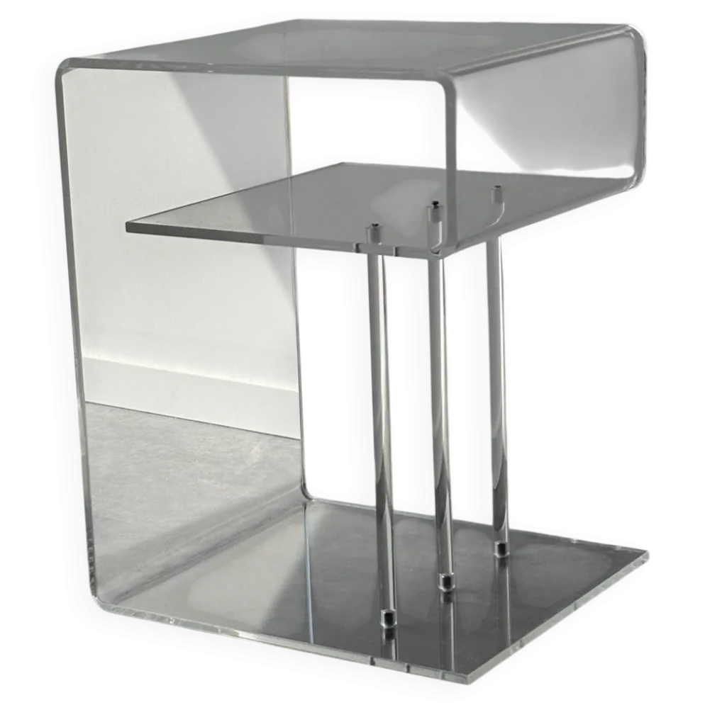 Table d’appoint Space Age en plexiglas transparent – Années 70