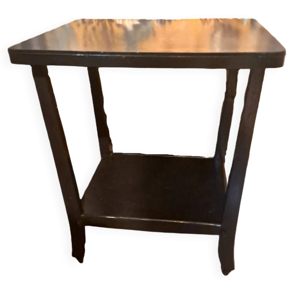 Table d'appoint, style Art Déco Console à roulettes bois noir vernissé 1940