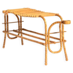 Table d'appoint, support de fleurs scandinave en bouleau et orme, années 1940