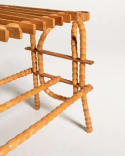Table d'appoint, support de fleurs scandinave en bouleau et orme, années 1940