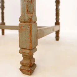 Table d'appoint 2 tiroirs en bois patiné - 20ème siècle