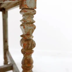 Table d'appoint 2 tiroirs en bois patiné - 20ème siècle