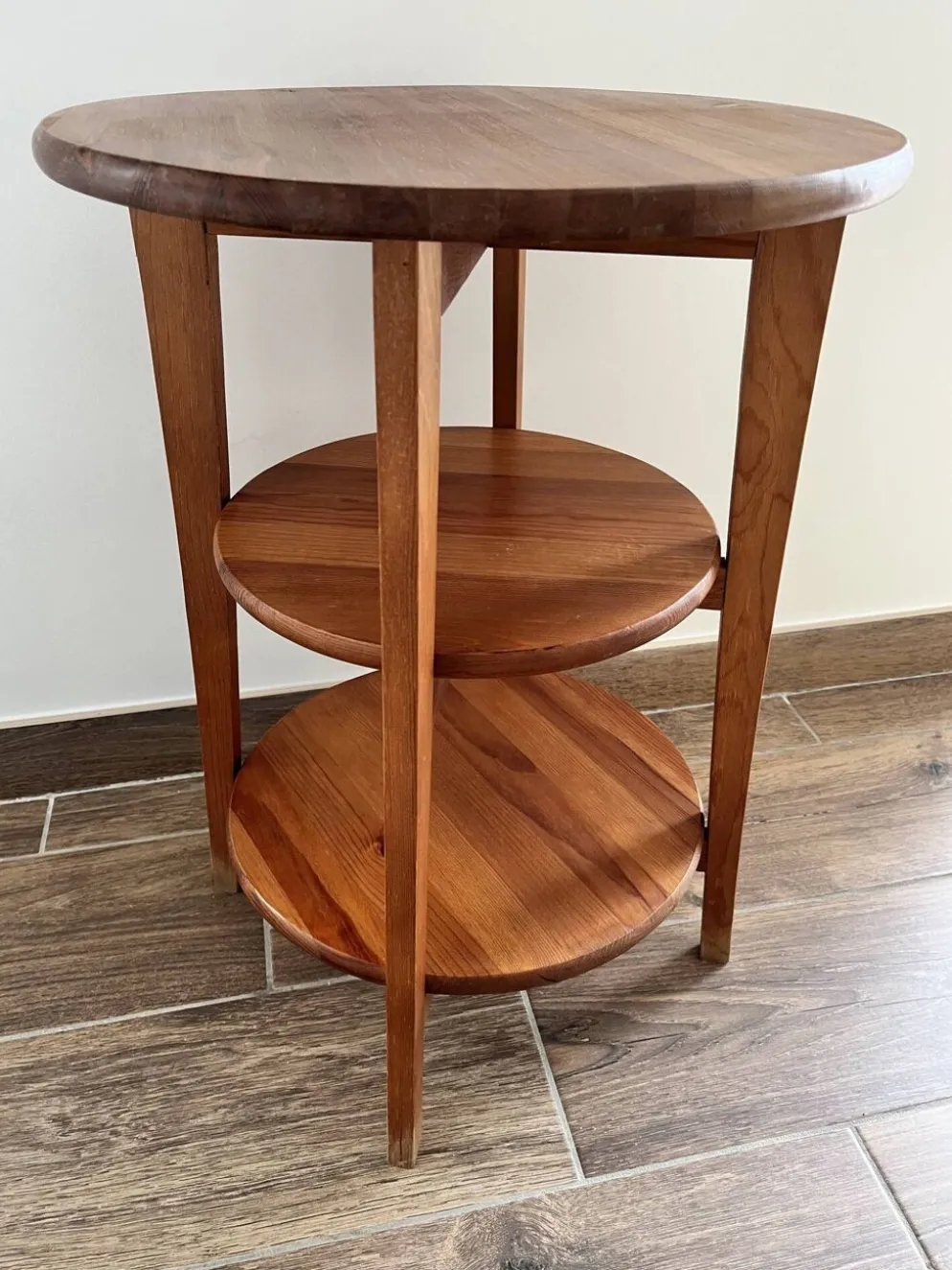 Table d'appoint vintage IKEA Olsvik en pin massif (Années 2000)