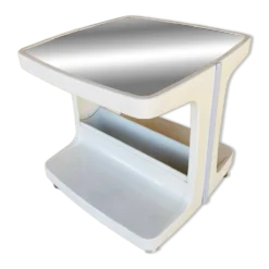 Table d'appoint Vintage sur roulettes avec rangement, édition Flair 1970s