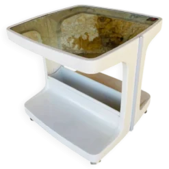 Table d'appoint Vintage sur roulettes avec rangement, édition Flair 1970s