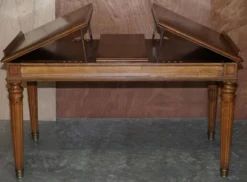 Table d'écriture bibliothèque antique circa 1860 avec pentes jumelles