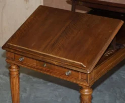 Table d'écriture bibliothèque antique circa 1860 avec pentes jumelles