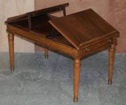Table d'écriture bibliothèque antique circa 1860 avec pentes jumelles