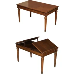 Table d'écriture bibliothèque antique circa 1860 avec pentes jumelles