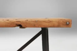 Table de bar/bistro industrielle avec pieds en fonte et plateau en bois, Belgique 192