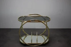 Table de bar à cocktails du milieu du siècle en laiton, années 1970, Allemagne