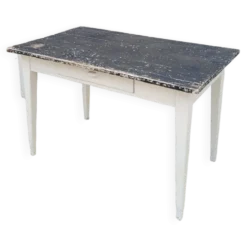Table de bistrot ancienne patiné un tiroir- 1m20