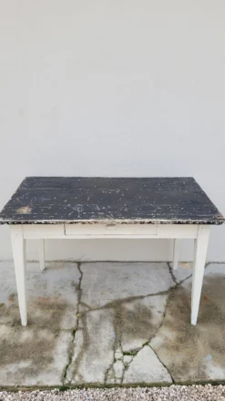 Table de bistrot ancienne patiné un tiroir- 1m20