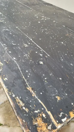 Table de bistrot ancienne patiné un tiroir- 1m20